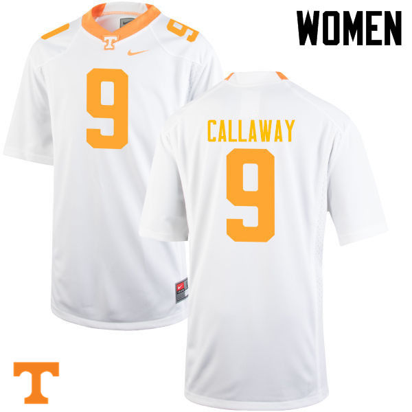 Women #9 Marquez Callaway Tennessee Volunteers College Football Jerseys-White